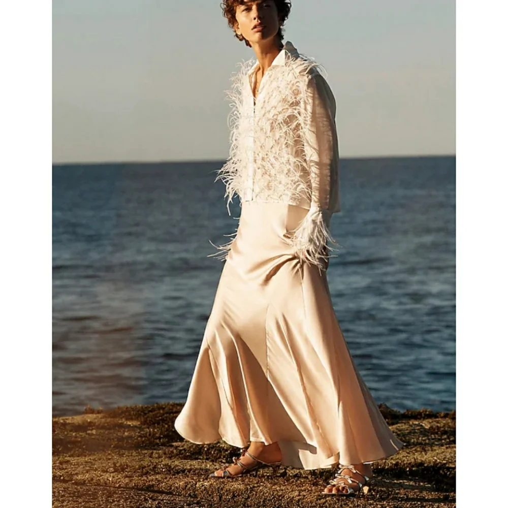 J.Crew Collection drapey slip skirt in featherweight satin - Picture 5 of 15